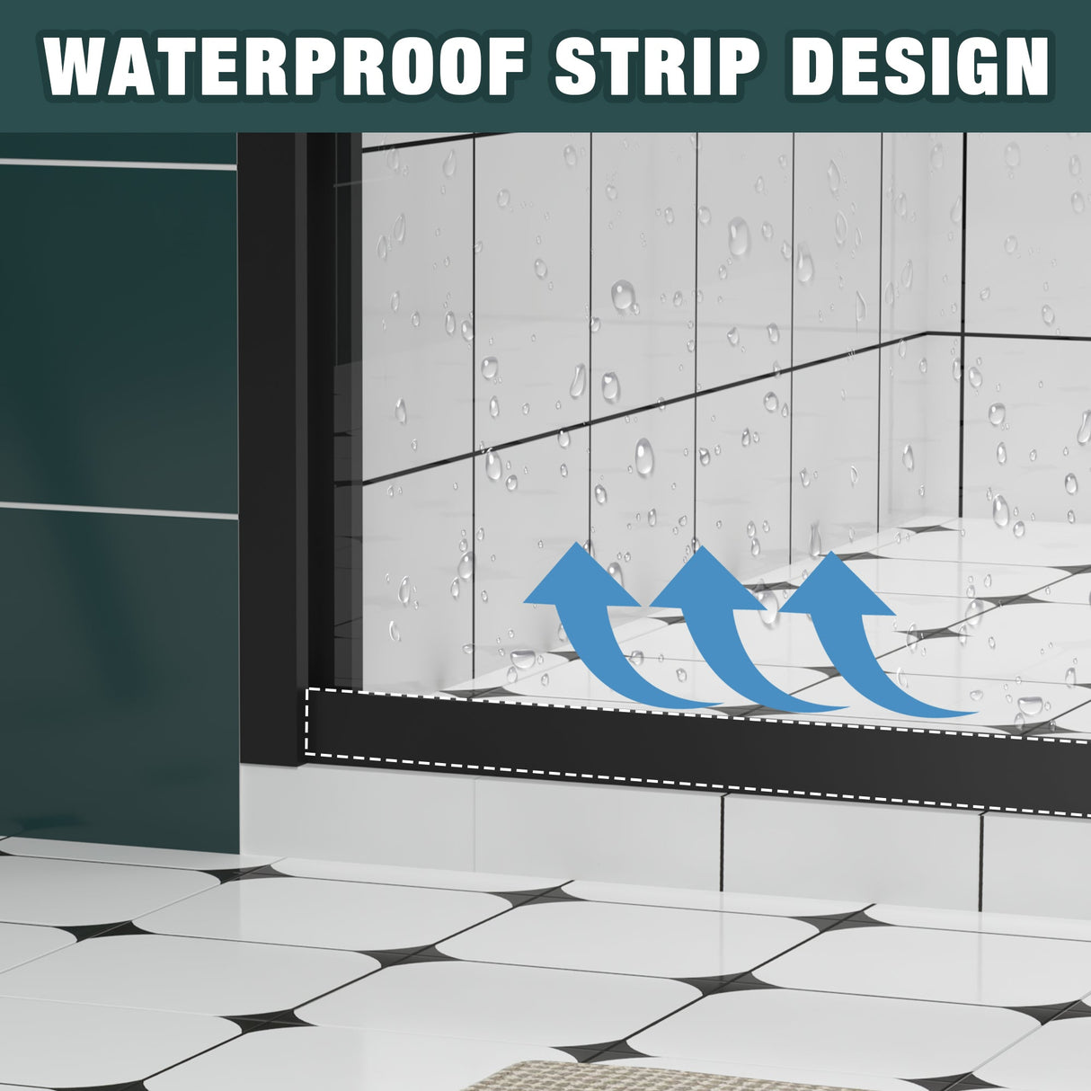 Aluminum Frame Double Sliding Shower Door - Bypass Bathroom Door