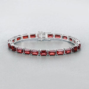 27.60 Carat Genuine Garnet .925 Sterling Silver Bracelet