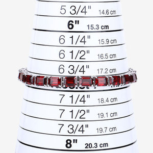 27.60 Carat Genuine Garnet .925 Sterling Silver Bracelet