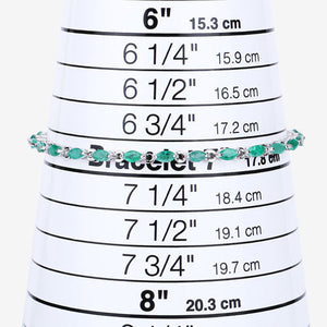 3.24 Carat Genuine Zambian Emerald .925 Sterling Silver Bracelet
