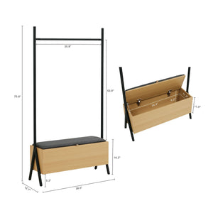 Paloma - Open Hanging Closet With Storage - Light Oak