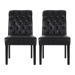 Broxton - Tuft Dining Rolltop Chairs With Button Tufted Backrest (Set of 2)