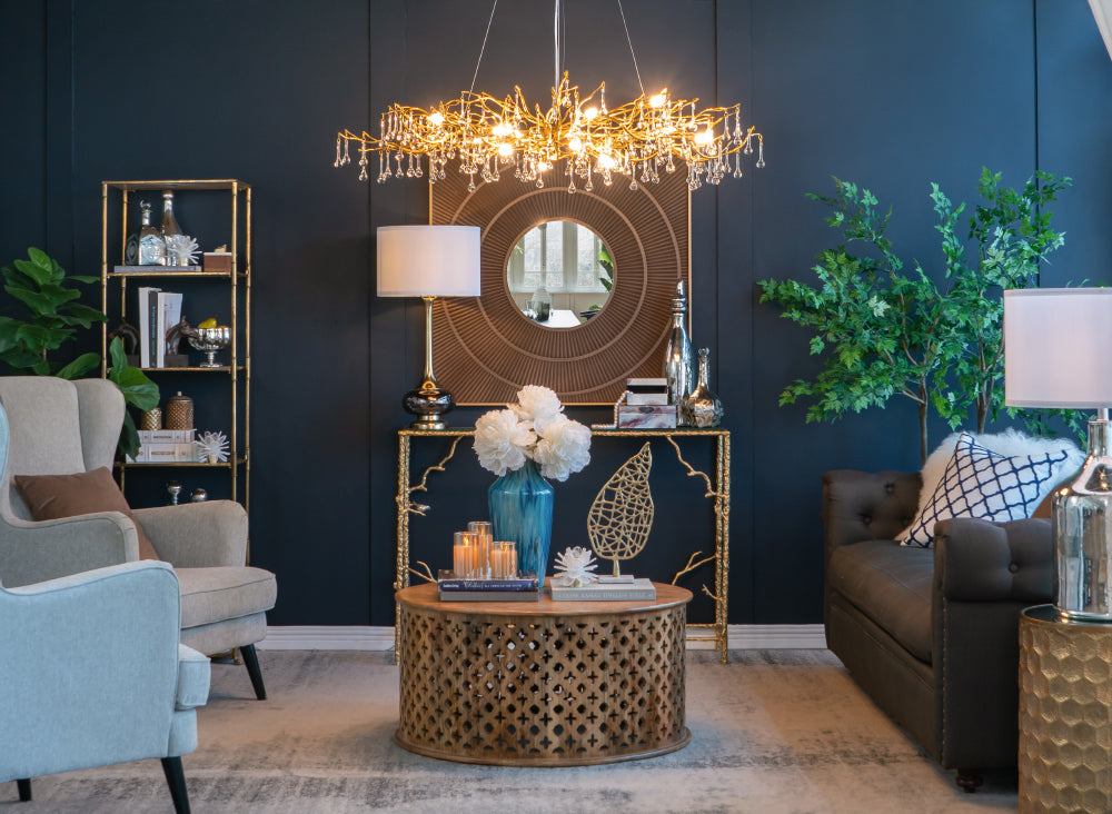 D15x29 Table Lamp with Glass Drum Shade