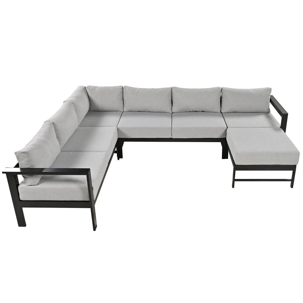Modular U-Shaped Aluminum Outdoor Sofa Set
