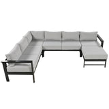 Modular U-Shaped Aluminum Outdoor Sofa Set