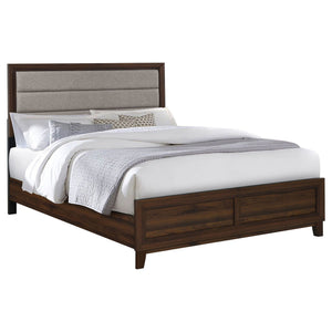 Welsley 50-inch Upholstered Eastern King Bed Walnut