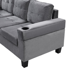 Modern Sectional Sofa Set with L Shape Chaise Lounge