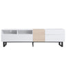 TV Stand for 80" TV with Double Storage Space and Drop Down Door