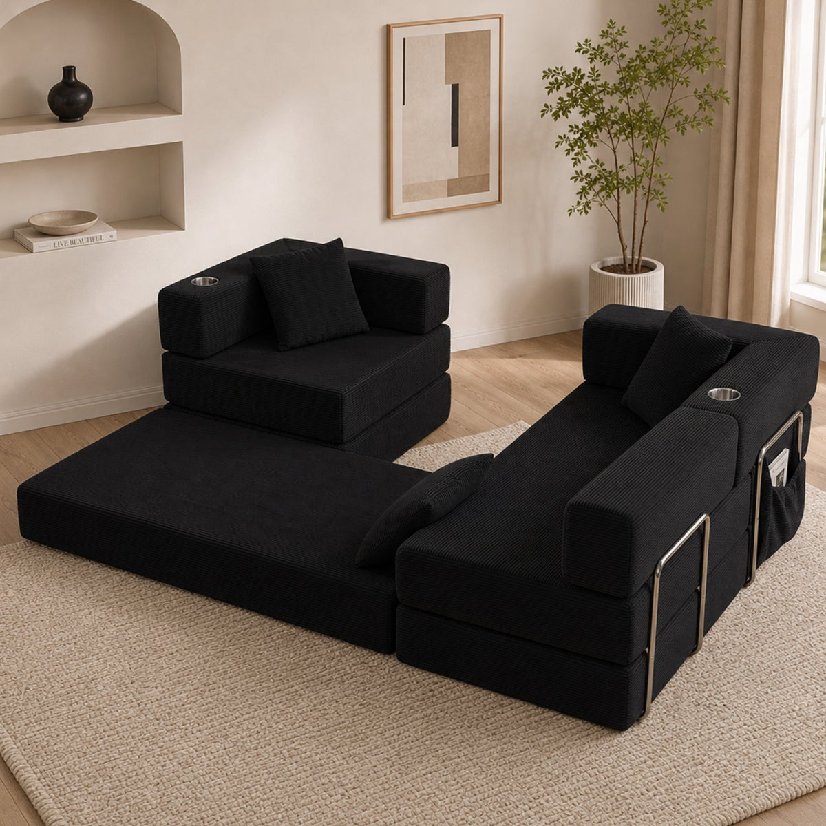 108" Modular Sectional Sofa with L-Shape Chaise