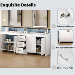 Double Sink Bathroom Vanity With Quartz Countertop