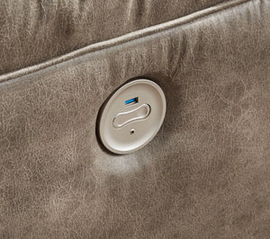 Ravenel - 3-Piece Power Reclining Sectional With Laf Power Reclining Loveseat With Console - Faux Leather - Fossil