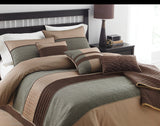 Lexia 7 Pc Earth-Toned Textured Jacquard Comforter Set – Queen Size