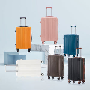 3 Piece ABS Spinner Wheel Luggage Set with Spinner Wheels - Brown