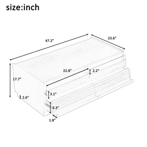 Modern Rectangle Coffee Table with 4 Drawers and 2 Display Shelves