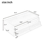 Modern Rectangle Coffee Table with 4 Drawers and 2 Display Shelves