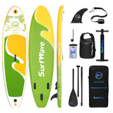 11ft Inflatable Paddle Board – Multi-Purpose SUP for Beginners and Travel | Light Green Multi