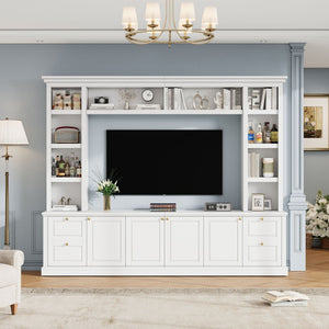 All-In-One TV Stand With Bookcase for TVs Up to 70 Inches - Black or White
