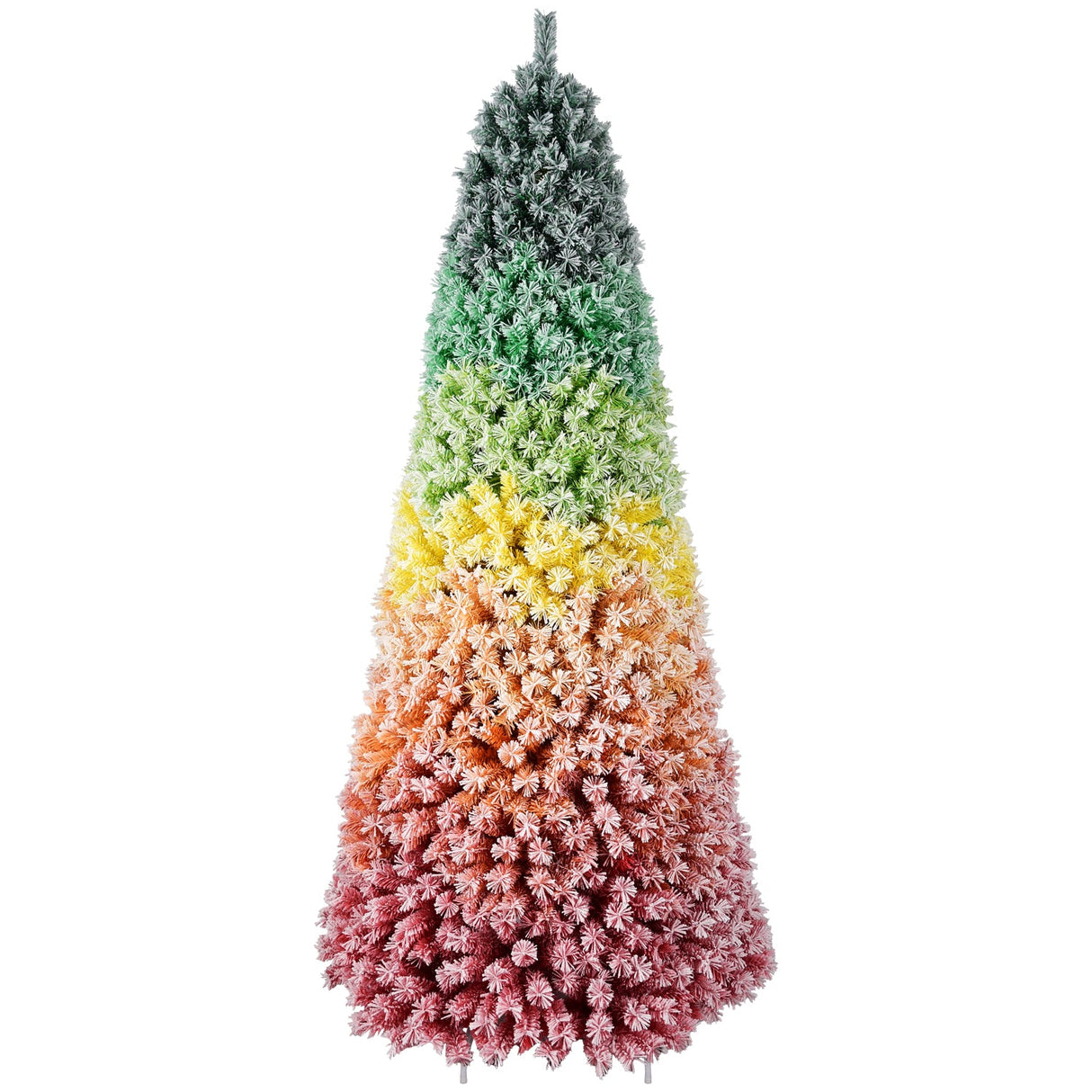 7.5ft Rainbow Gradient Flocked PVC Christmas Tree