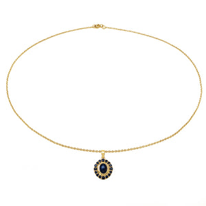 3.02 Carat Genuine Blue Sapphire .925 Sterling Silver Pendant