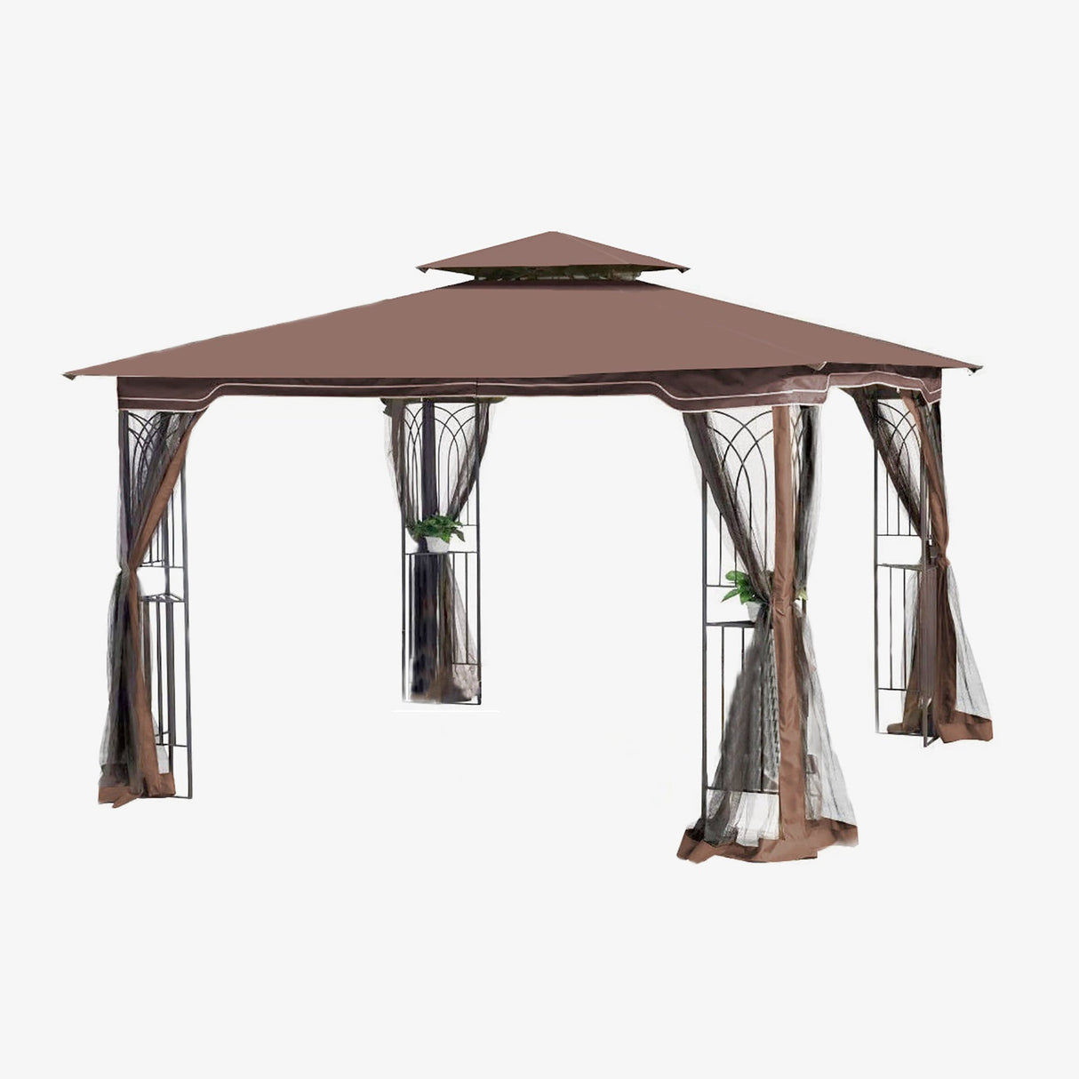 Gazebo tent with double roof & mosquito net