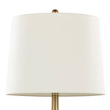 Pebble 29" Contemporary Metal Table Lamp Set in Gold with White Linen Shade - Set of 2