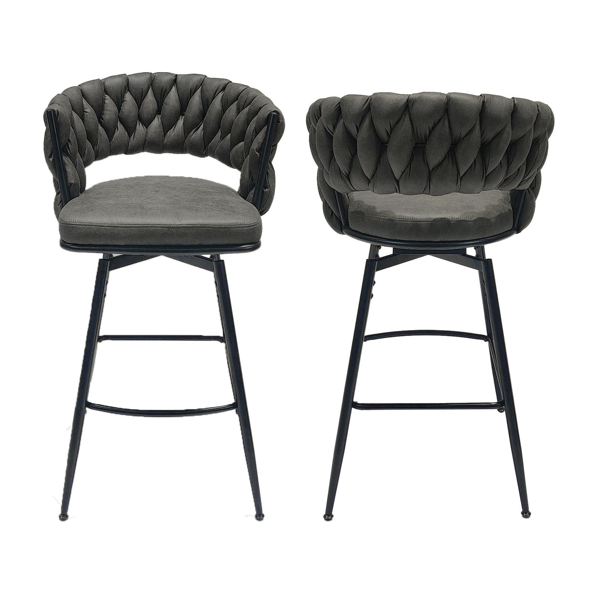 Bar Stool 360 Swivel With Back Footrest