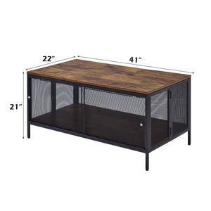 Winam Coffee Table - Antique Oak / Black