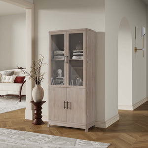 Jodie - Bookcase Cabinet With 6 Adjustable Shelves - Oak