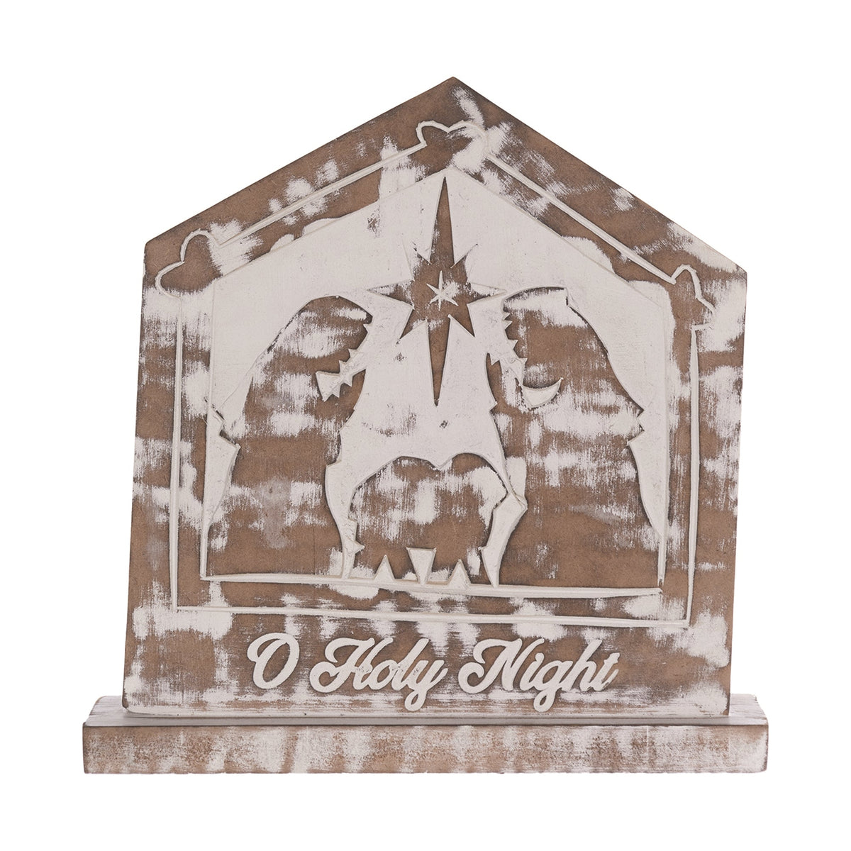 White Washed Nativity Sign (Set of 2) - Tuesday Morning