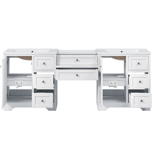 Double Sink Bathroom Vanity With Countertop, 2 Ceramic Sinks, 6 Drawers, Soft Close Design