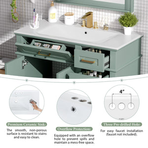 36" Light Green Bathroom Vanity