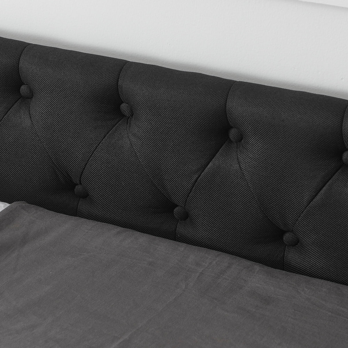 Upholstered Tufted Daybed With 2 Drawers, Waved Arms