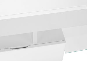 TV Stand, Console, Media Entertainment Center - Glossy White