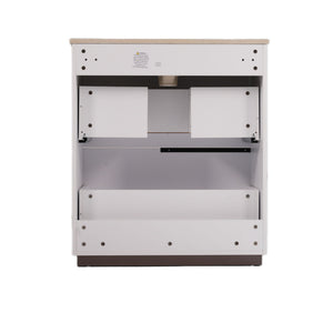 Fluted Bathroom Vanity With Ceramic Sink, Soft Close Slides