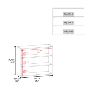 Chinle Wall Cabinet in Melamine with Open Storage