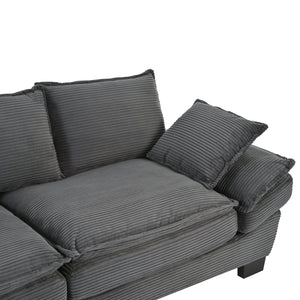 U-Style 85.4" Modern Curved Sofa