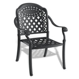 5-piece set of cast aluminum patio furniture with  cushions