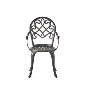 3 Piece Outdoor Aluminium Cast Bistro Set With Ice Bucket - Copper