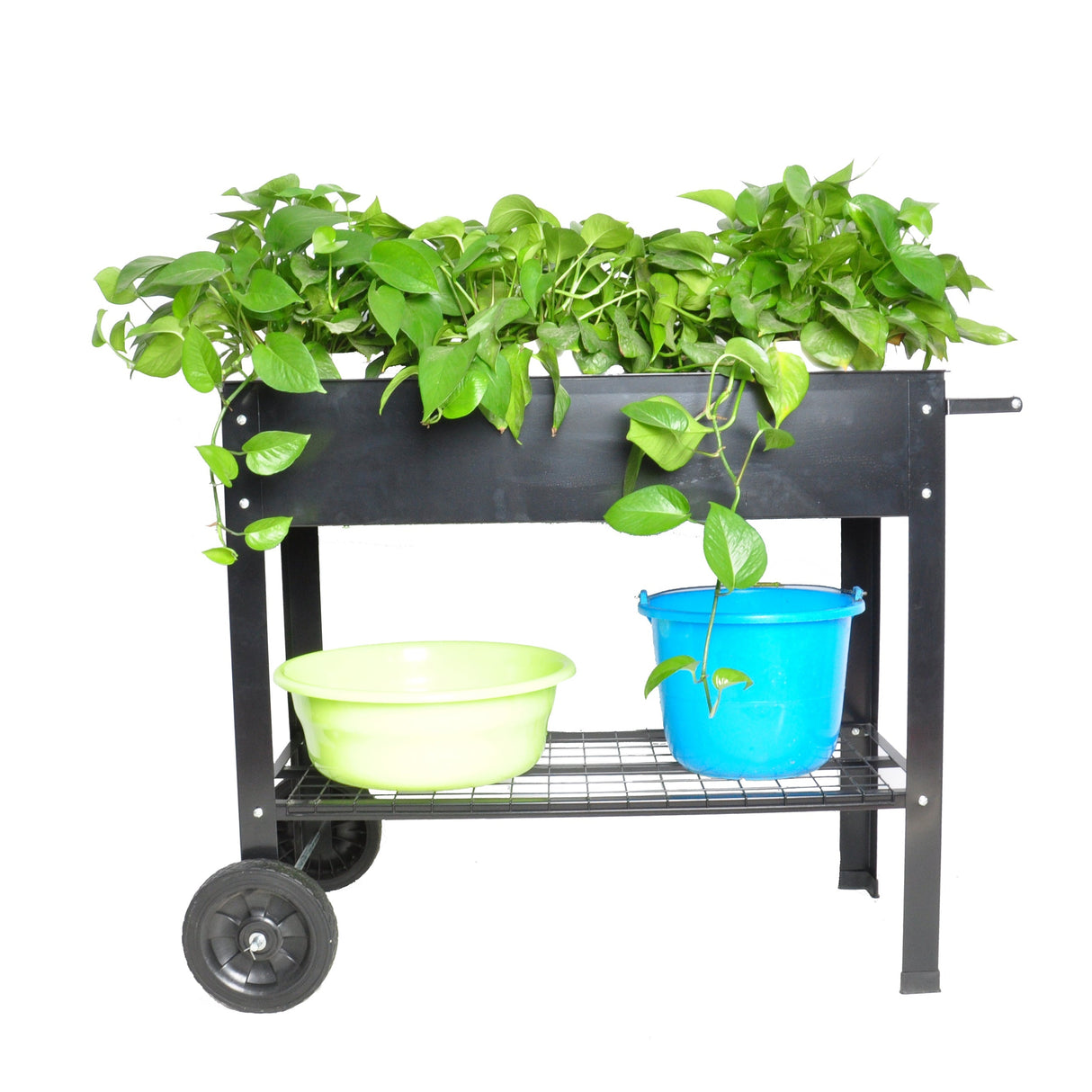 Mobile Metal Raised Garden Bed Cart with Legs