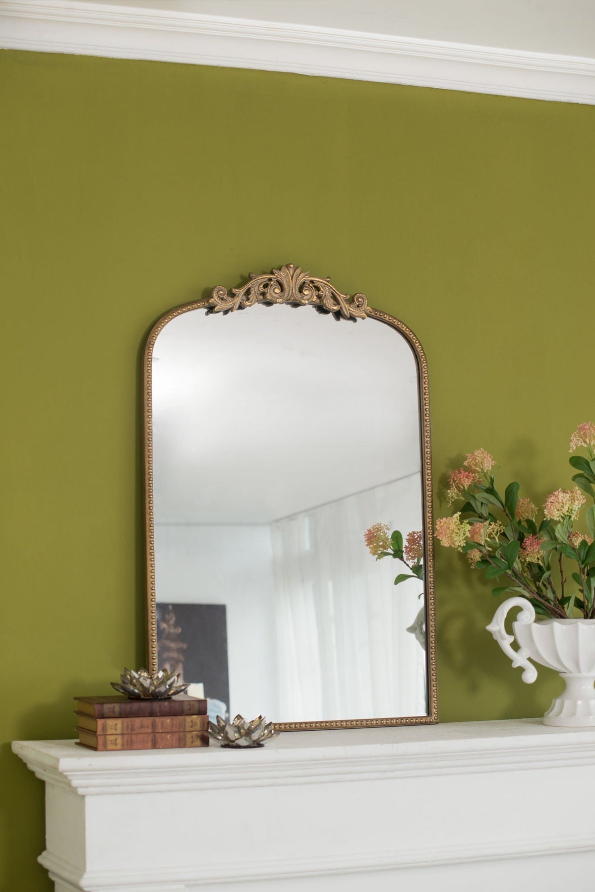 Arch Mirror, Baroque Inspired Wall Decor For Bathroom, Bedroom, Living Room