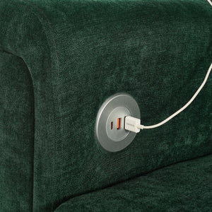 Modular Sectional Sofa With Movable Ottomans, USB Ports & Side Tables