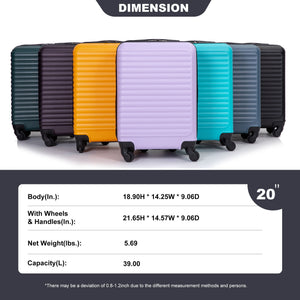 20" Carry On Lightweight Hardside Luggage with Spinner Wheels