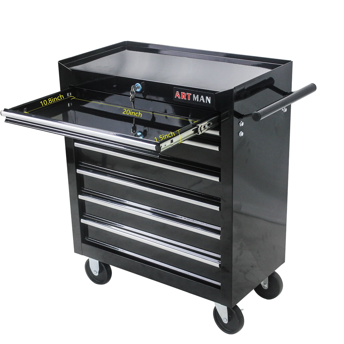 Multifunctional Tool Cart With Wheels And Drawers