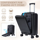 14'/20' 2-Piece ABS Spinner Wheel Luggage Set with Combination Lock and Cosmetic Case
