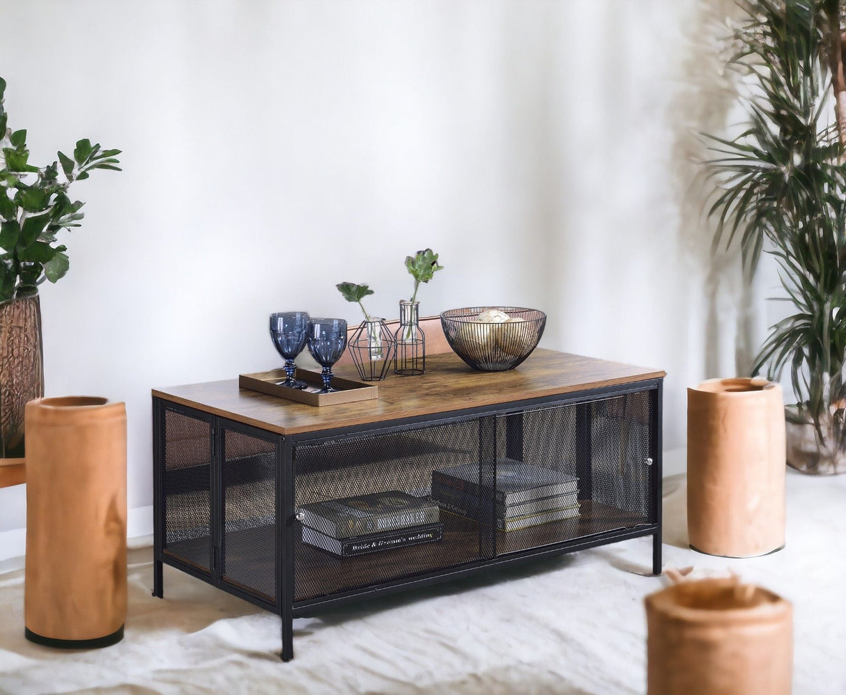 Winam Coffee Table - Antique Oak / Black