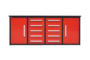 Storage Cabinets With Workbench (With 10 Drawers And 2 Cabinets)