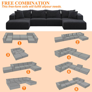 Oversized Sponge Cloud Sofa - Modern Sectional Couch Set