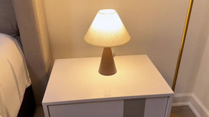 Modern Bedside Table Lamps Set of 2 – 3 Color Fabric Shade Nightstand Lights