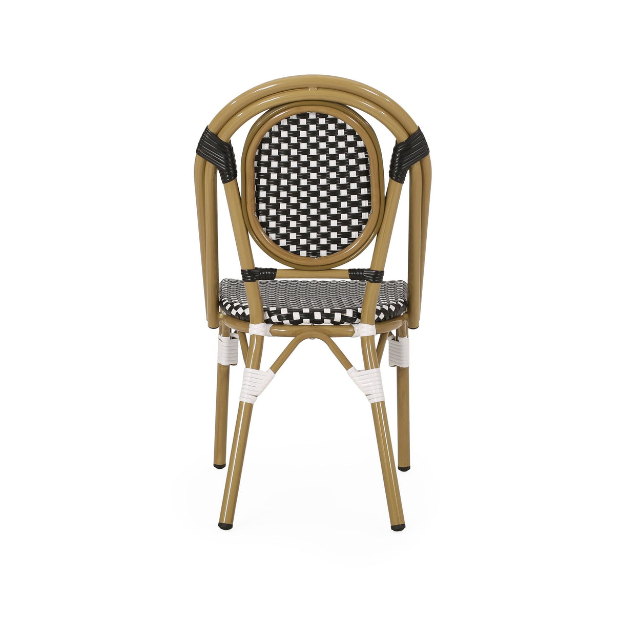 Outdoor Rattan And Aluminum French Bistro Chair Set