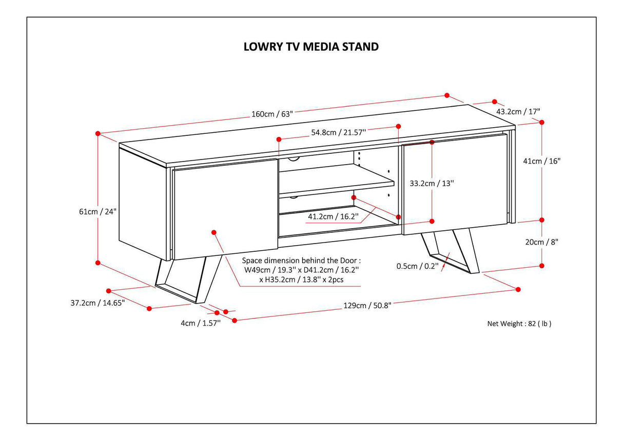Lowry - TV Media Stand - Rustic Natural Aged Brown